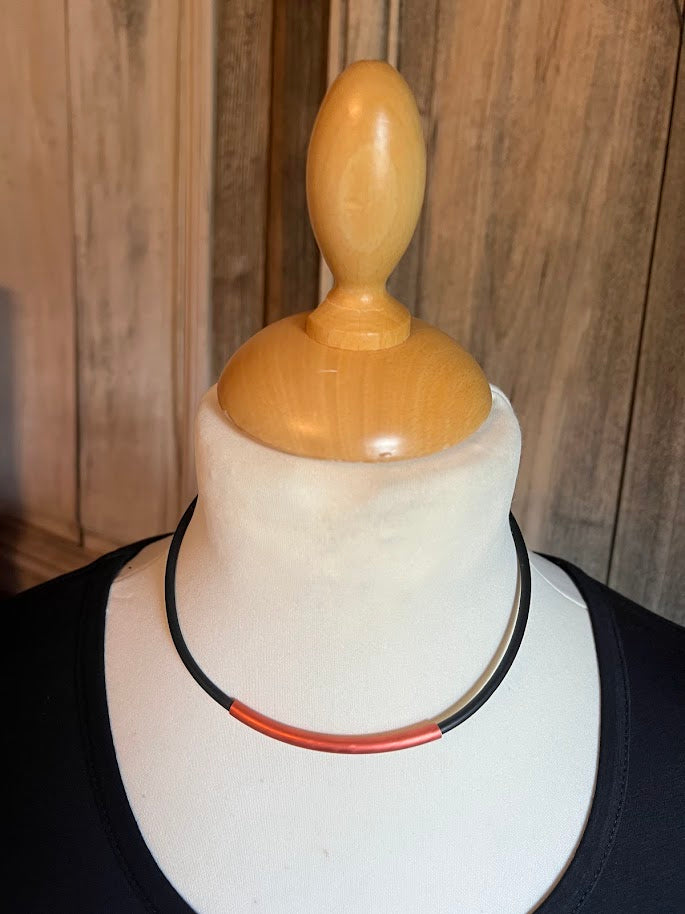 Tjonge Jonge - Ketting kort rubber oranje