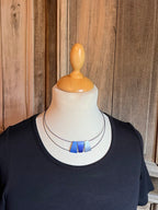 Tjonge Jonge Sieraden - Collier 3 hangers Blauwtinten