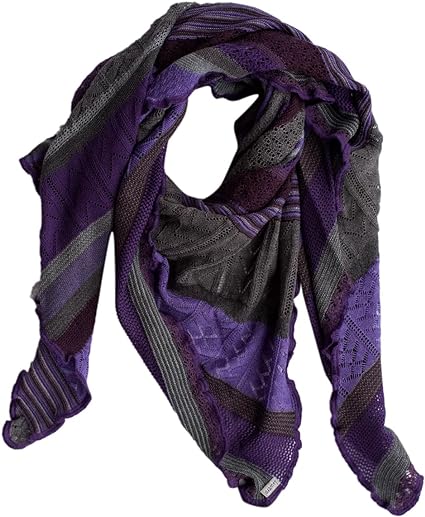 Invero Töne - Driehoekige Merino omslagdoek Kyra 100% wol  - Violet