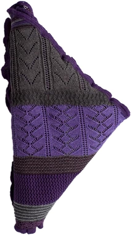 Invero Töne - Driehoekige Merino omslagdoek Kyra 100% wol  - Violet