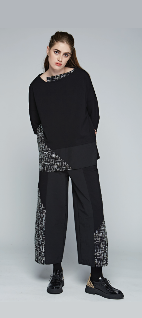 Luukaa - Broek 24K214 - Print Black/white