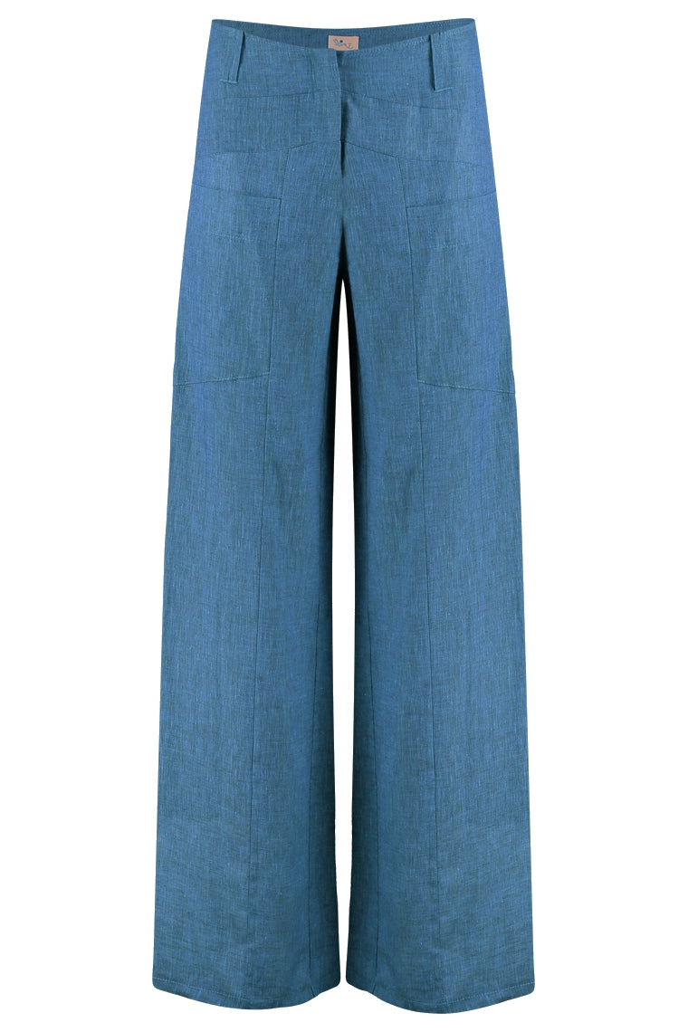 HeArt - Broek Triangle linnen LNS - A21 Jeans Blue