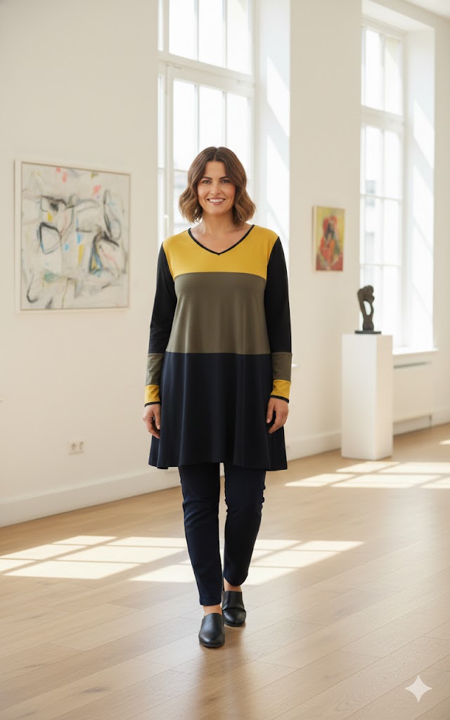 Angel Circle Tunic okergeel-bruin-zwart*