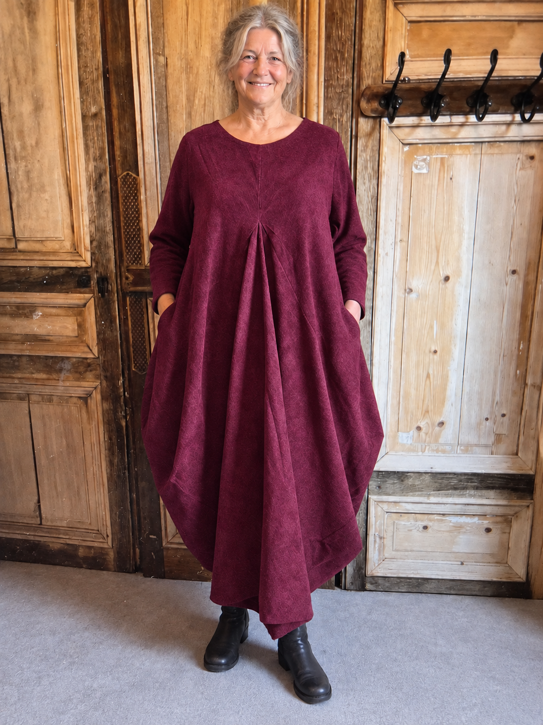 Normal Crazy - Dress Balon Babyrib - Bordeaux