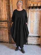 Normal Crazy - Dress Balon Babyrib - Black