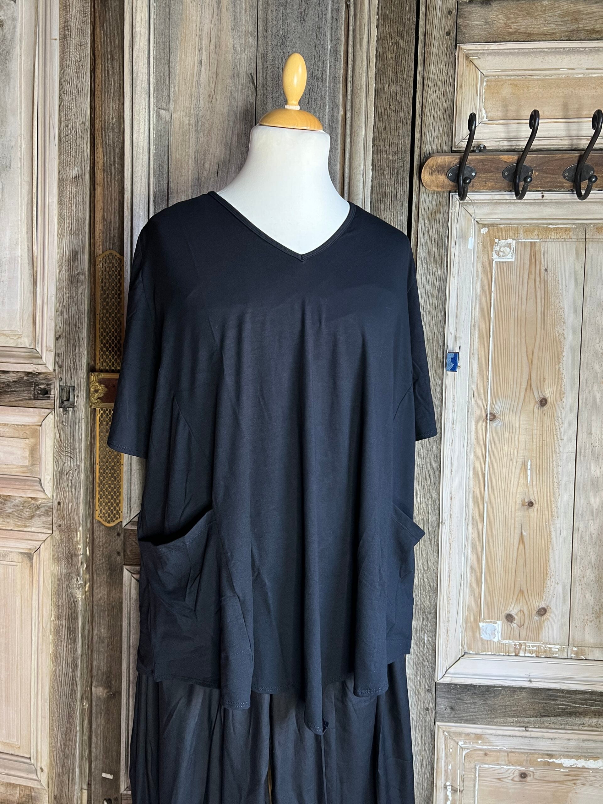 Angel Circle - Shirt met zakjes KE1861 - Zwart