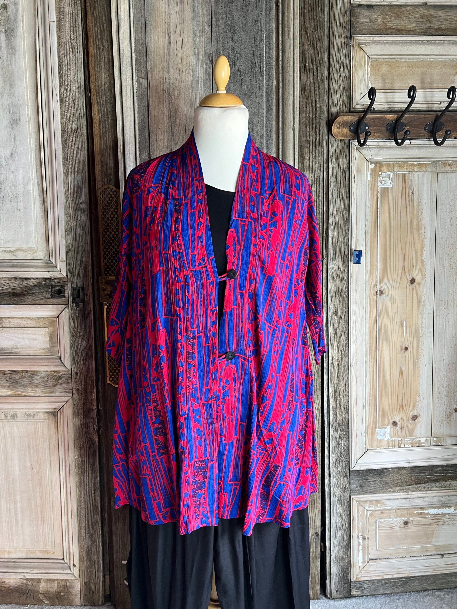 Angel Circle - Blouse/jasje KT3488P - Rood-Korenblauw zeefdruk