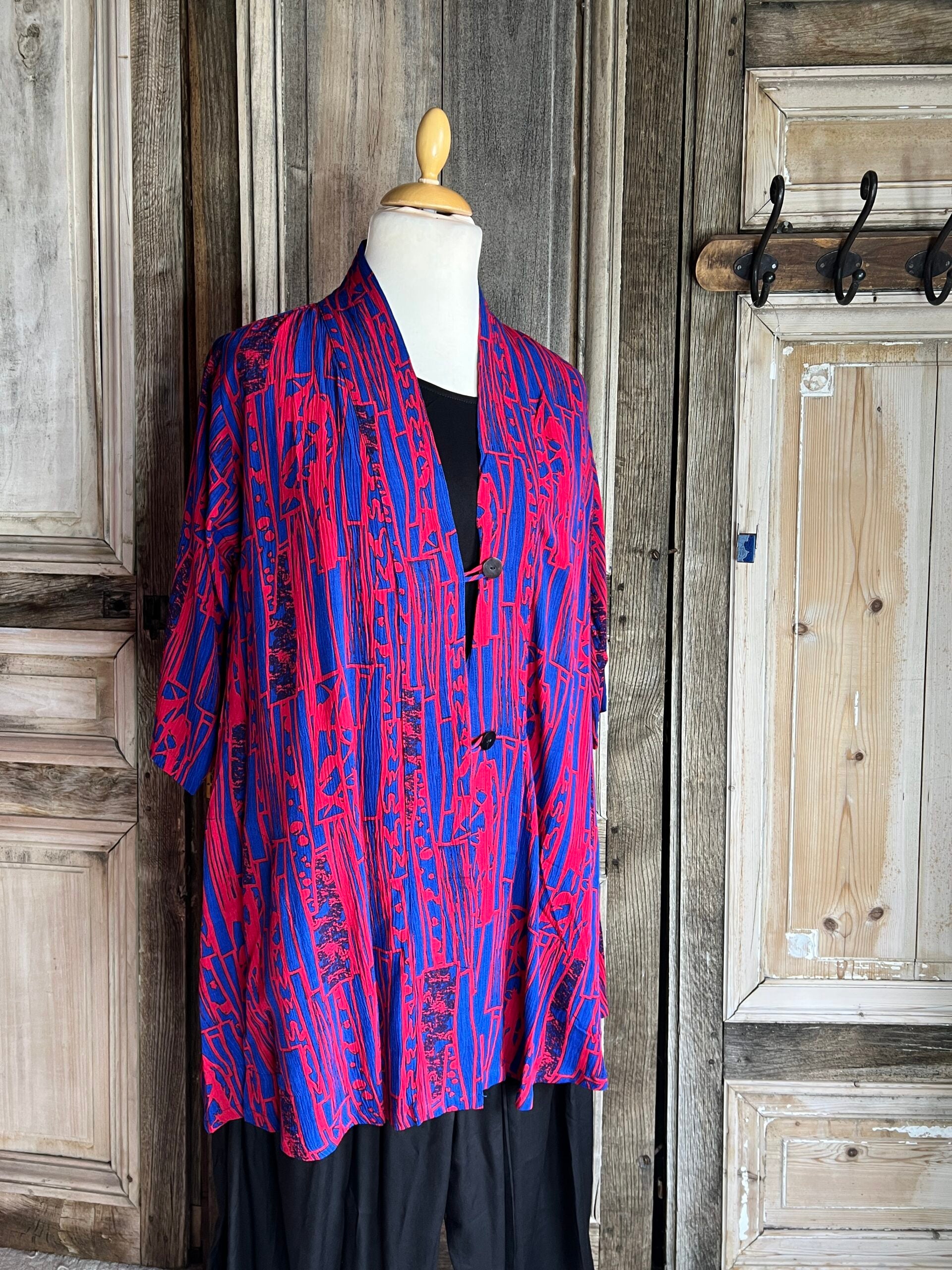 Angel Circle - Blouse/jasje KT3488P - Rood-Korenblauw zeefdruk