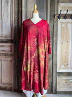 Angel Circle -  Jurk vicose - rood * Rood bloem