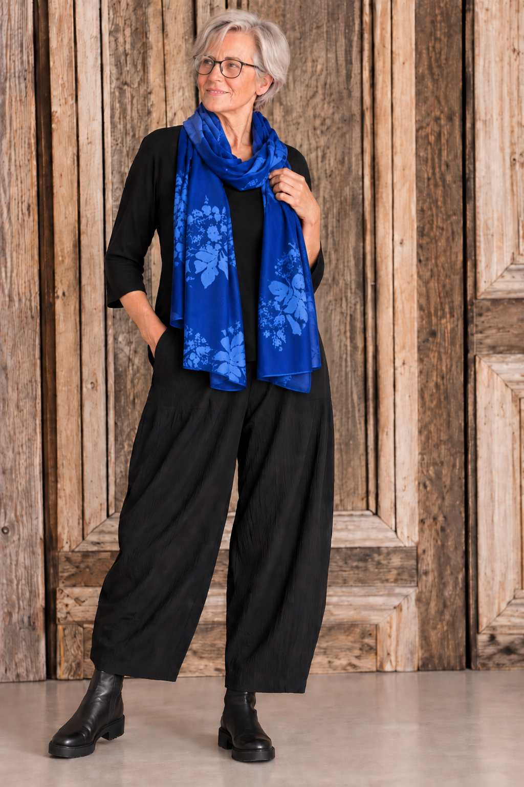 Angel Circle - Sjaal KV9085T - Batik  blauw