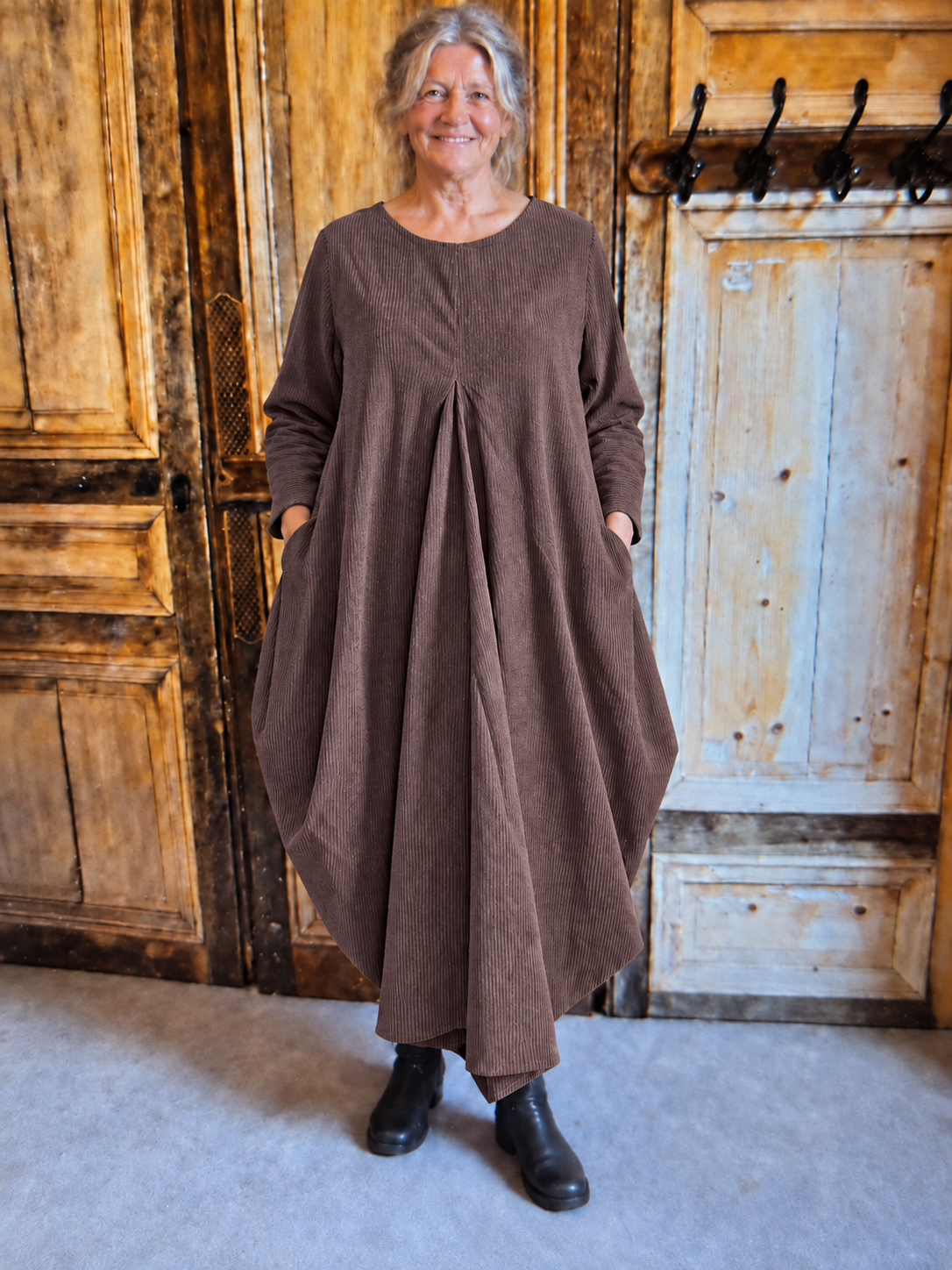 Normal Crazy - Dress Balon Babyrib - Brown