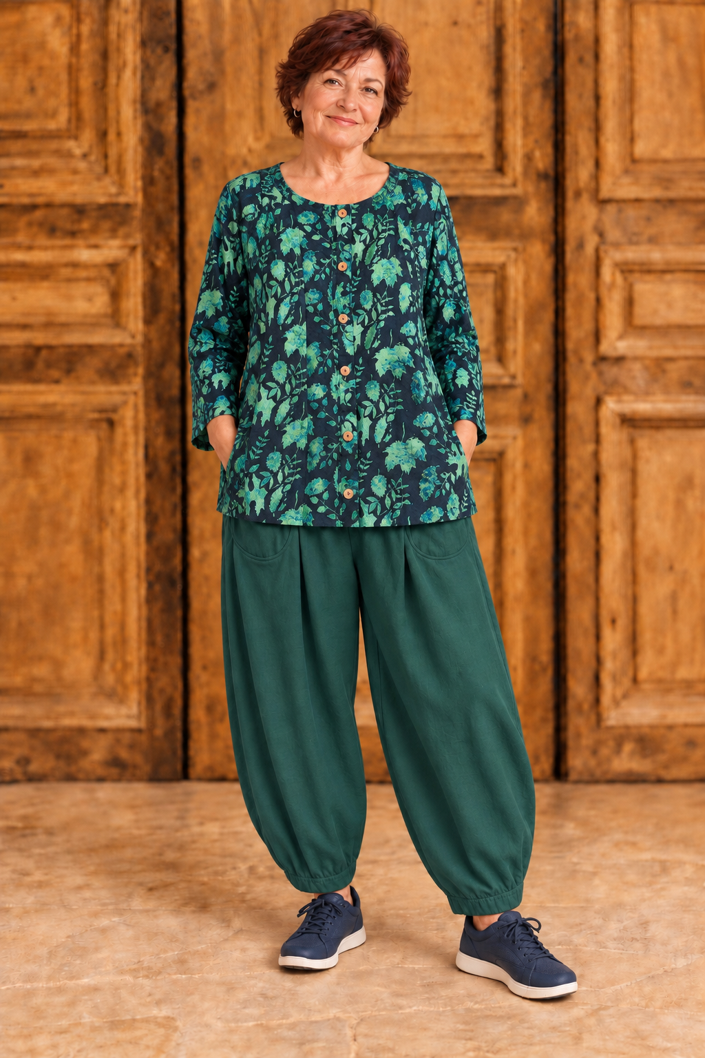 Normal Crazy -  Blouse New Moza lange mouw - Groen