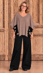 Amandine top taupe/zwart