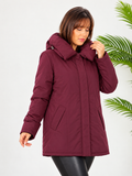 Sinne - Winterjas kort -donkerrood met rits