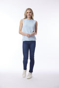Orientique - Mouwloze top gebreid - Powder Blue - 1322