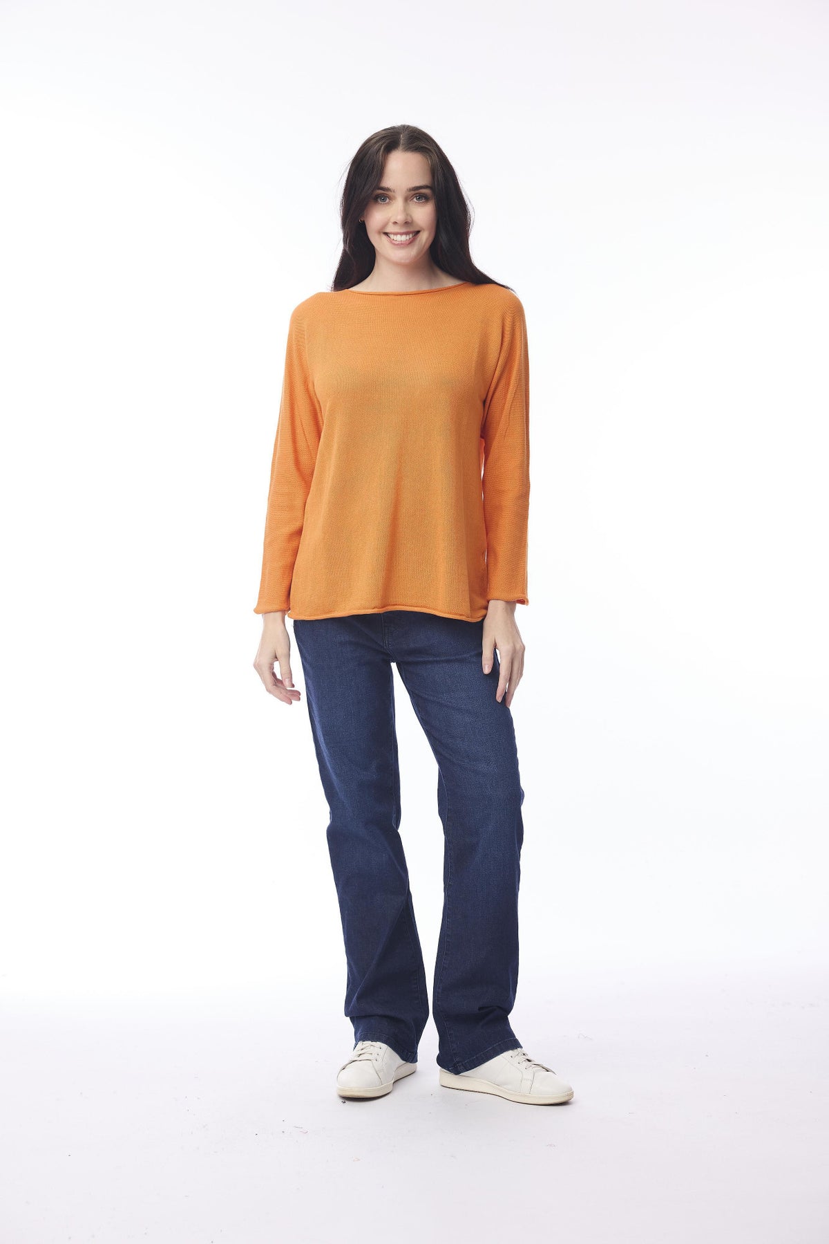 Orientique - Trui gebreid boothals - Orange - 1324