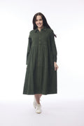 Orientique - Corduroy jurk met knoopsluiting - Military - 21484