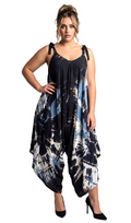 Luna Serena - Jumpsuit Katoo  - Batikviscose - Zwart/wit/blauw