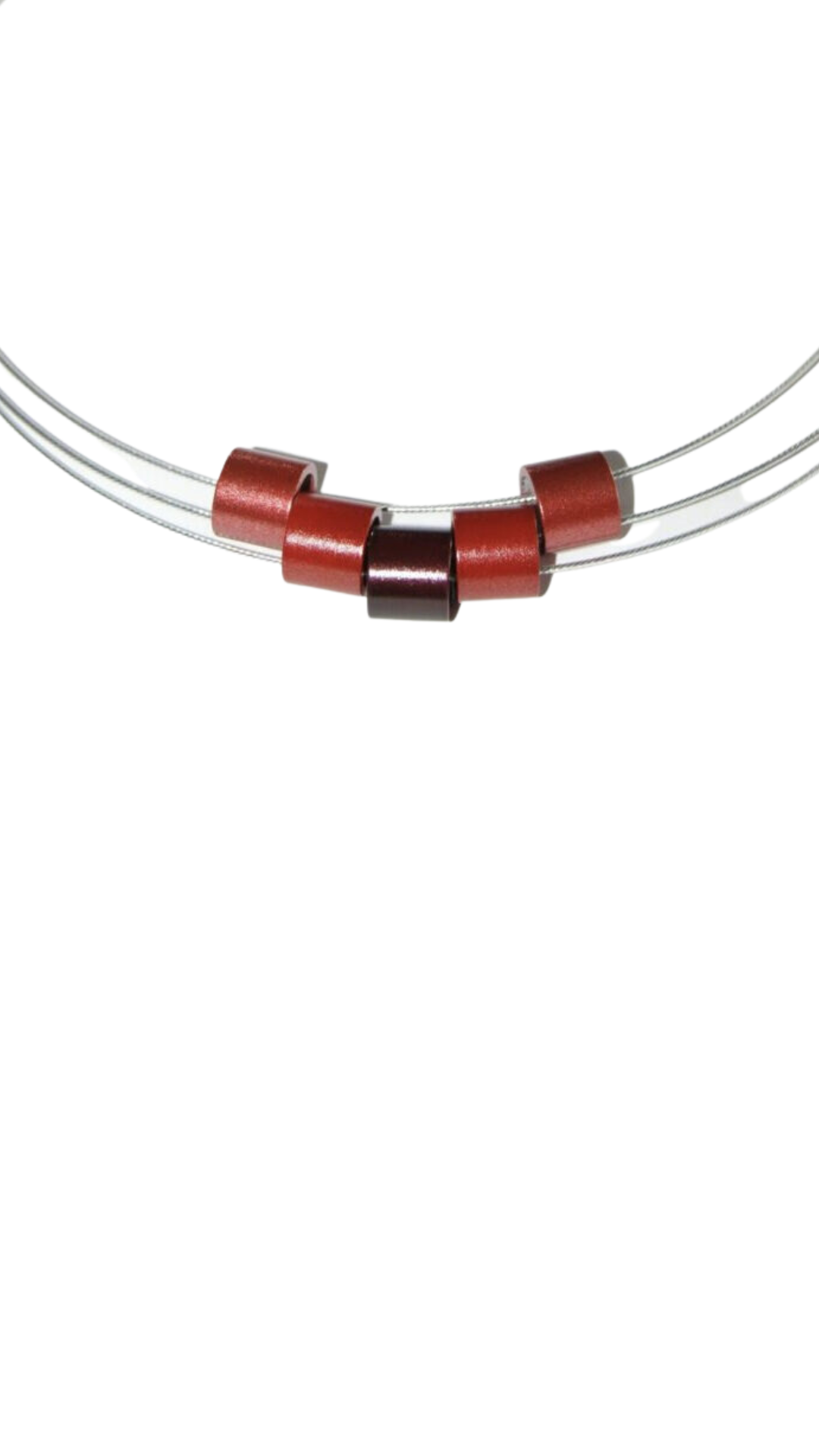 Tjonge Jonge Sieraden - Collier buizen Roodbruin tinten Rood