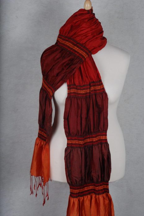 Kazuri – zijden shawl oranje rood