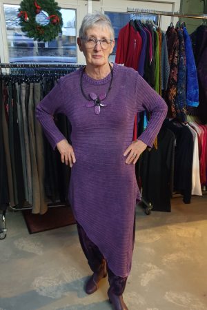 Rineke draagt jurk van Kekoo knitted