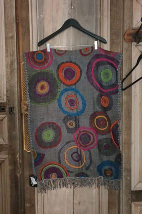 The Blue Turban - Sjaal van wol met borduursel