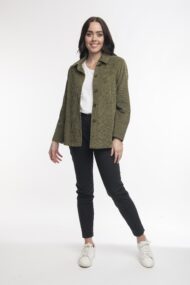 ORIENTIQUE - corduroy kort tussenjas - Olive*