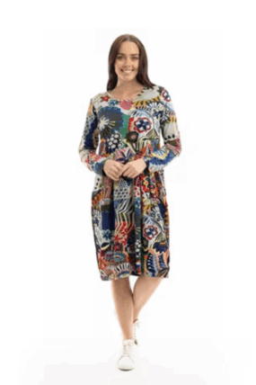 ORIENTIQUE - Hotel California jurk bubble - Print