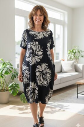 Alembika Dress Black White - Maat M - Laatste kans