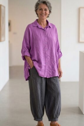 BB style -  Linnen blouse - Lila