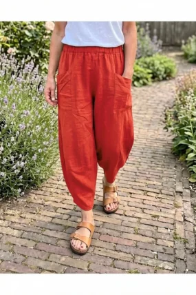 BB Style - Linnen broek PuroLino - Rood