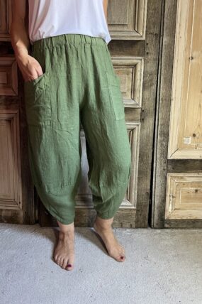 BB Style - Linnen broek - Legergroen