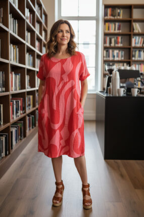 BB style - Tuniek jurk grafisch katoen - Rood