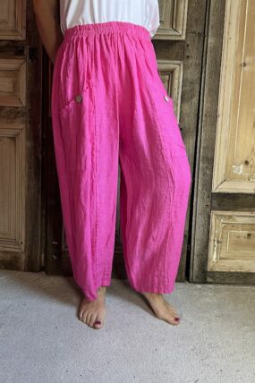 BB Style - Linnen broek zak met knoop - Pink