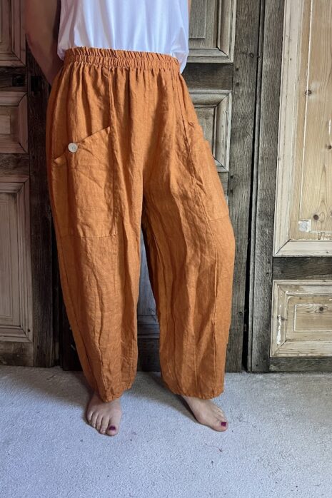 BB Style – Linnen broek zak met knoop – Koper