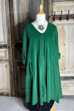 BB Style - Rib Jurk V hals midi - Groen