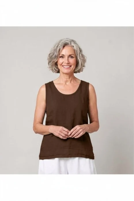 BB style – Linnen top – Donkerbruin