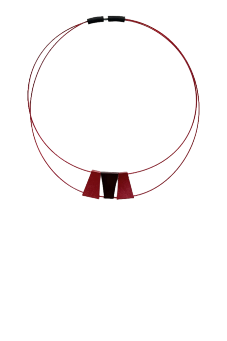 Tjonge Jonge Sieraden – Collier 3 hangers Bordeauxrood tinten