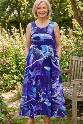 Normal Crazy - Dress Rose batik - Cobalt