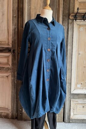HeArt - Lang Rib jurk, vest of tussenjas Lior - Petrol