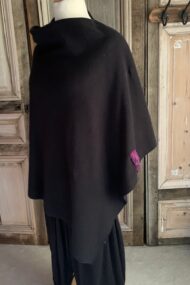 Geesje Sturre - Poncho van katoen fleece - Zwart