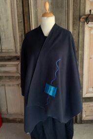 Geesje Sturre - Poncho van katoen fleece - Donkerblauw