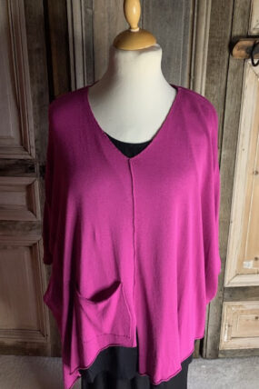 Amandine - Trui V hals asymmetrisch - Roze