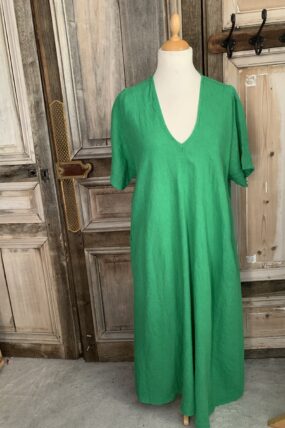 BB Style - Linnen jurk korte mouw L en XL groen