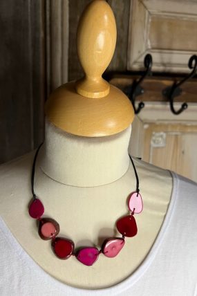 Kazuri - Ketting Tagua - Magenta