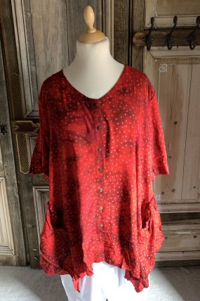 Normal Crazy - Blouse/Jurk Peru - Rood stip