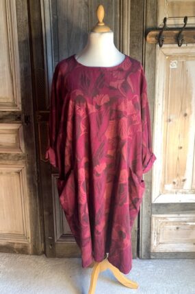 La Bass - jurk babyroy bloem - Bordeaux
