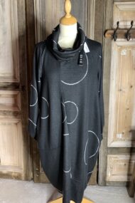 Ozai N Kü - Jurk Cirkelpatroon 766026 - Black