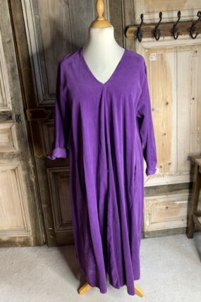 BB Style - Rib Jurk V hals lang - paars