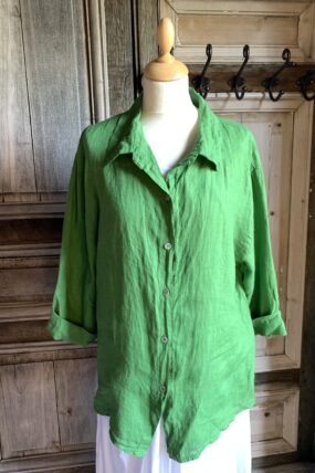 BB style Linnen blouse basic groen